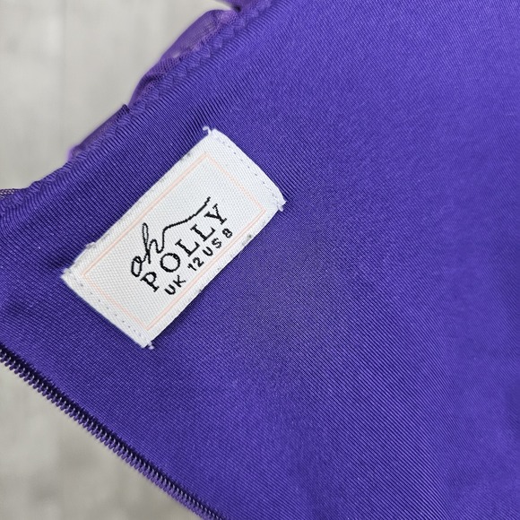 Oh‎ Polly US8  Filia Purple Frill Detail Crisscross Crop Top Corset Club Sexy - Picture 8 of 9